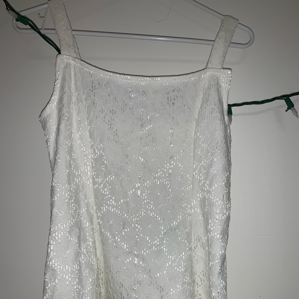 *SOLD* Shiny off white Embroidered dress shirt